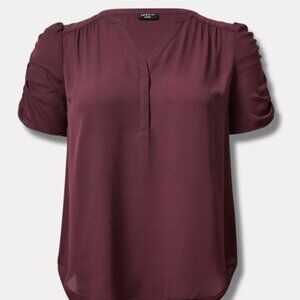 Harper Georgette Ruched Short Sleeve Blouse size 3